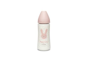 SUAVINEX | Premium láhev 360 ml L HYGGE králík - růžová