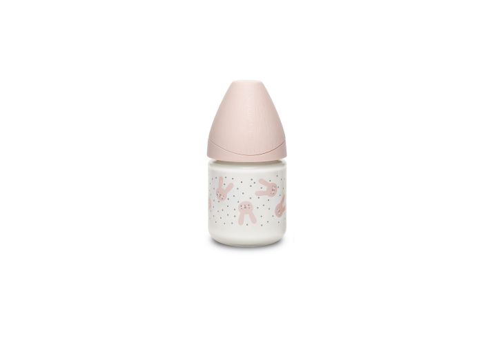 Suavinex Láhev Sklo 120 ml S HYGGE růžová