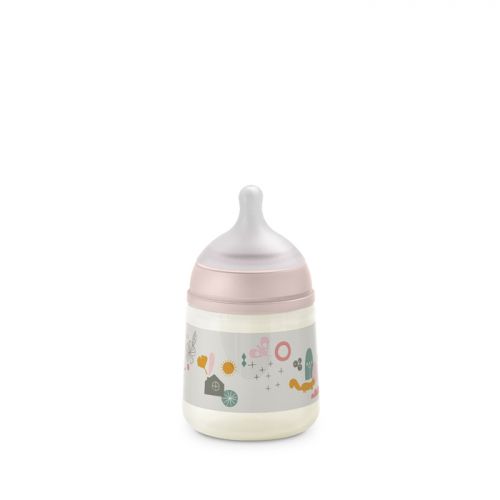 Suavinex Láhev Kojenecká 150 ml fyziologická S Walk růžová