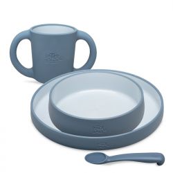 Interbaby Jídelní set silikonový modrý