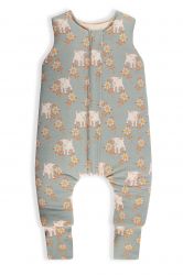 Sleepee Celoroční spací pytel s nohavicemi Vintage Animals Sky Blue/Cream XS