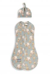 Sleepee Zavinovačka Second Step Swaddle s čepičkou zdarma Vintage Animals Sky Blue