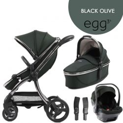Kočárek BabyStyle Egg3 set 4 v 1 Black Olive 2025