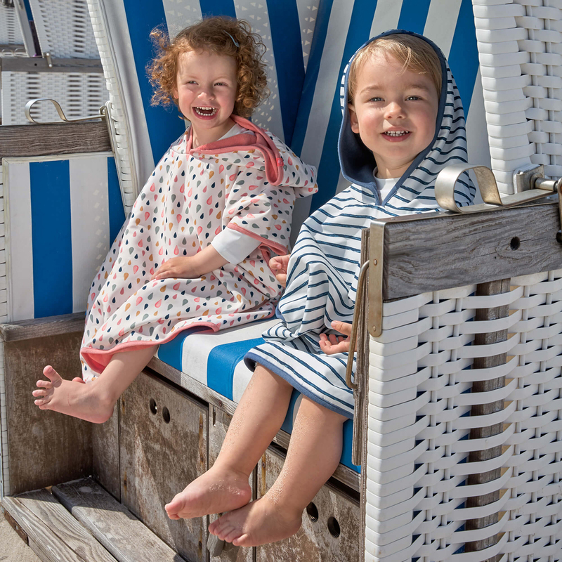 Lassig Beach Poncho Boys stripes navy