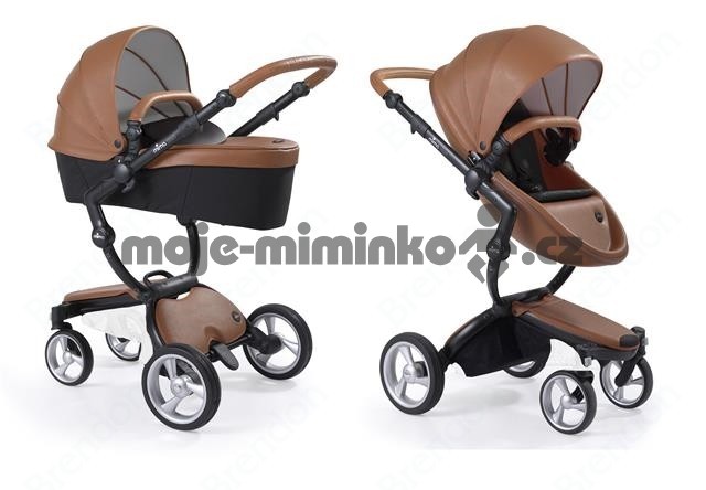 Kočárek Mima Xari 3G podvozek + korba + sportovní sedačka Black rám Světle hnědý