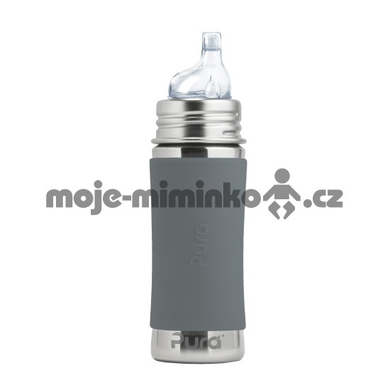 Pura Termo láhev s pítkem 260 ml grey