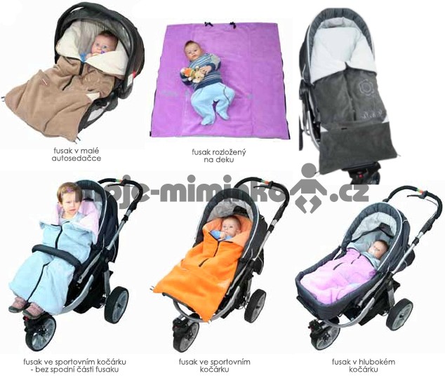 Emitex Fusak 2v1 Fanda Fleece Hnědý + bavlna fuchsie