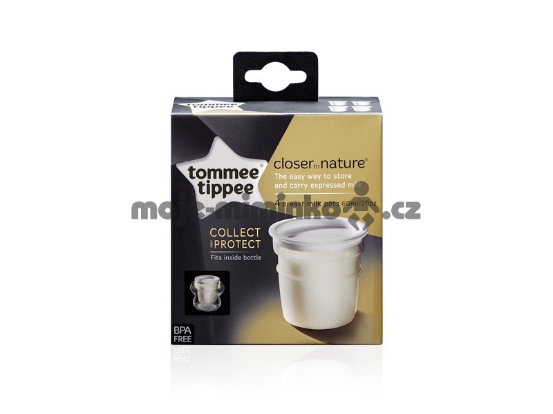 Tommee Tippee Nádobky na skladování mat. mléka, 4ks 0+m